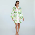 Women's Beach Tropical Satin Robe, Destination Wedding, Matching Bridesmaids