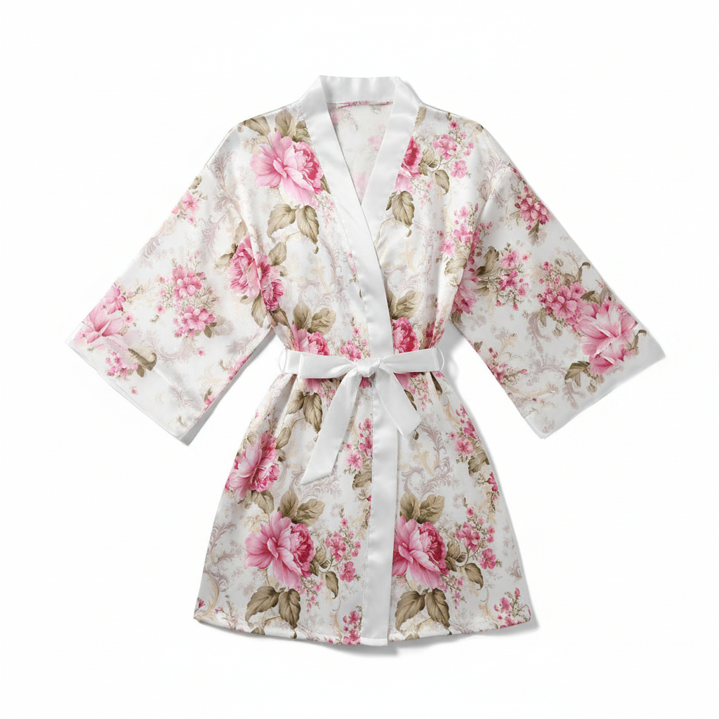 Women's Floral Roses Satin Robe | Bride, Bridesmaid