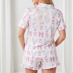 Women's Cute Ruffle Shorts Western Chicken Print Pajama Set Womens Pajama Set Slumberette