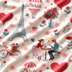 Women’s Satin Pajama Set – Lovers in Paris