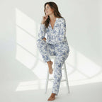 Women's Jersey Knit Chinoiserie Easter Bunny Floral Pajamas