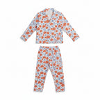 Women's Summer Pajamas - Red, White Blue Ditzy Floral