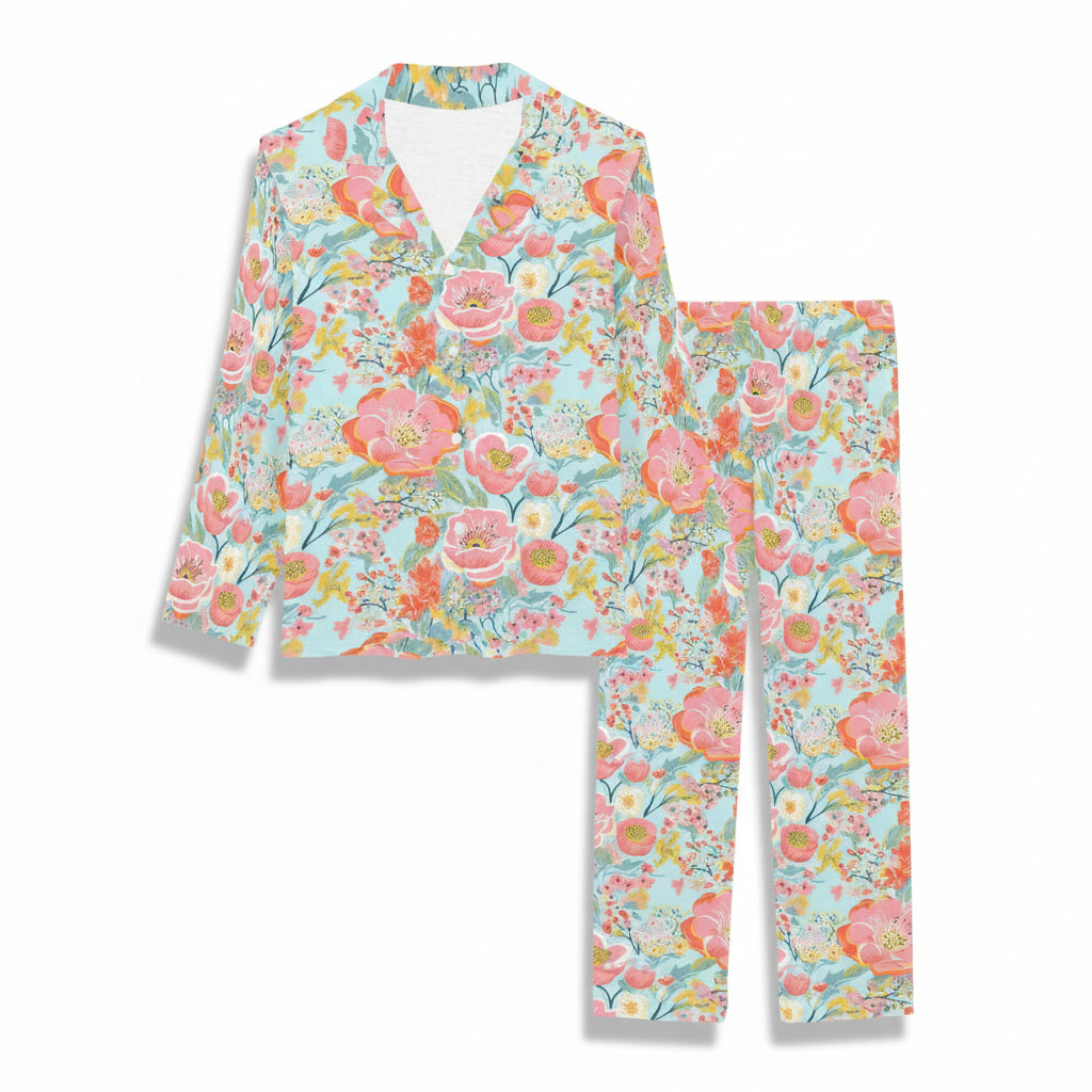 Women's Jersey Knit Spring Floral Pajama Set