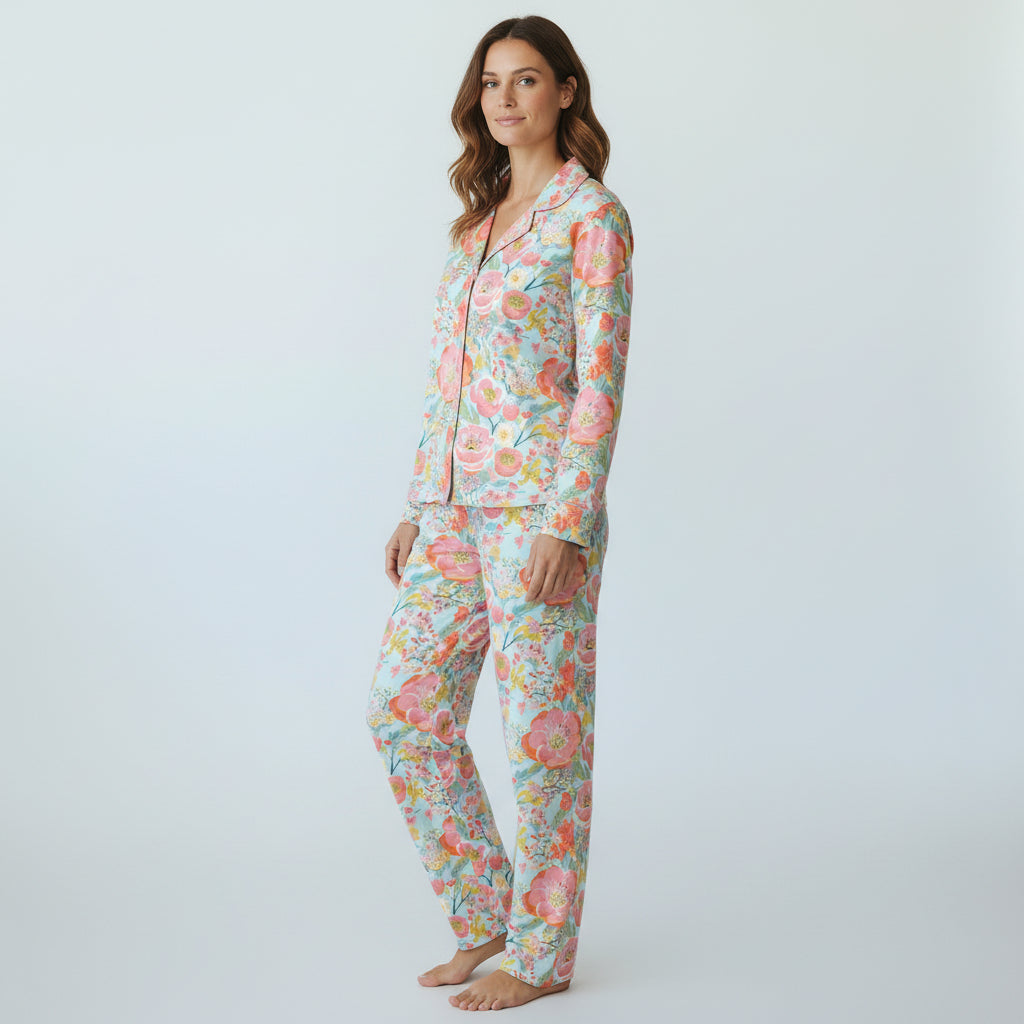 Women's Jersey Knit Spring Floral Pajama Set