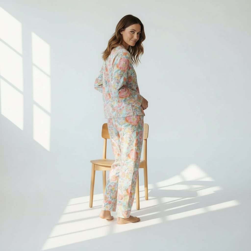 Women's Jersey Knit Spring Floral Pajama Set