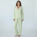 Women's Jersey Knit Light Green Gingham Pajamas