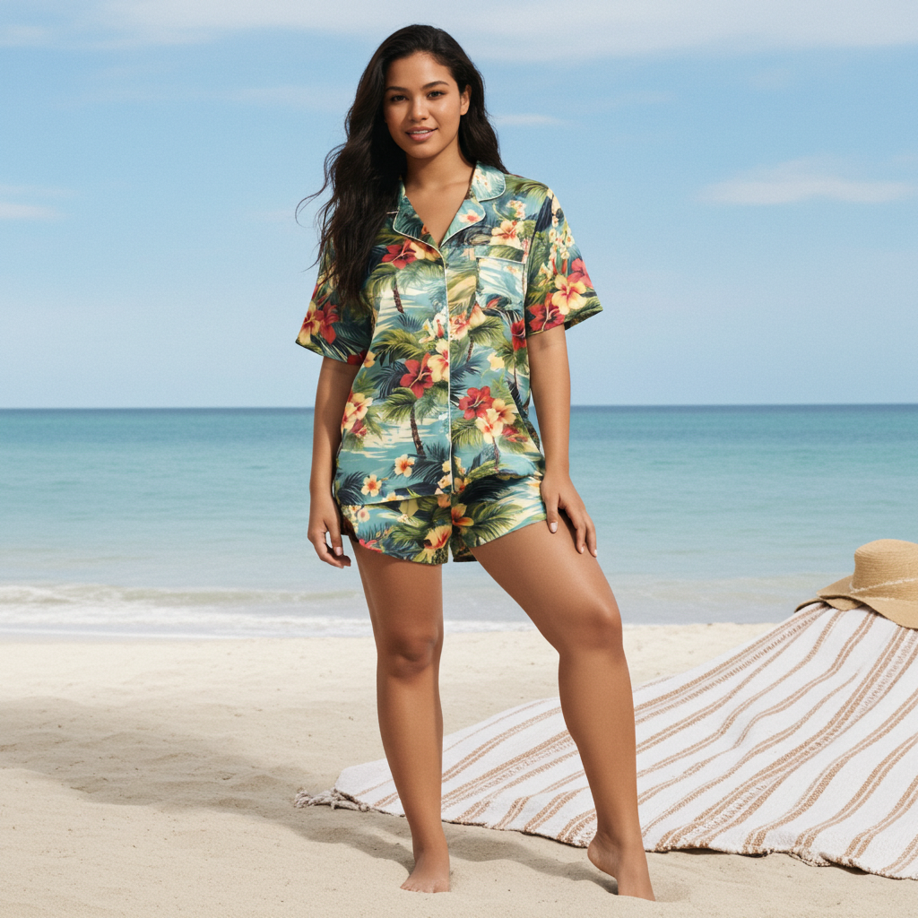 Women’s Silky Pajama Shorts, Hawaiian Women's Pajama Shorts Slumberette™