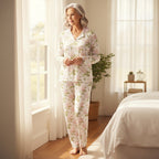 Women's Jersey Knit Pink Hydrangeas Floral Pajamas