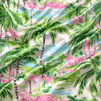 Women's Beach Tropical Satin Robe, Destination Wedding, Matching Bridesmaids