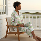 Women's Island Beach Style Silky Pajama Pants Set Women's Pajama Sets Slumberette™