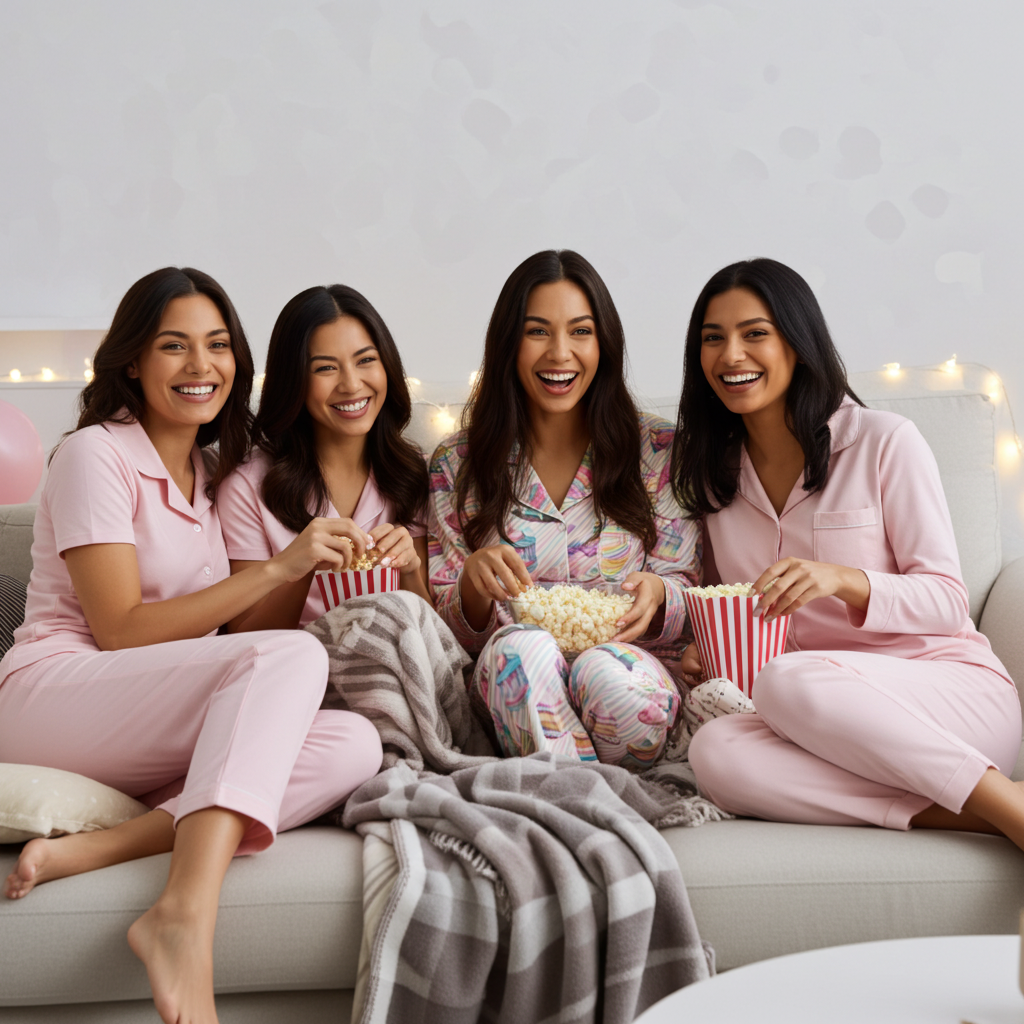 Women’s Silky Birthday Pajama Top, Pastel Pink Rainbow Cakes Women's Pajama Tops Slumberette™