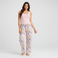 Women’s Silky Birthday Pajamas - Pink Pastel Rainbow Cakes Pajama Pants Slumberette™