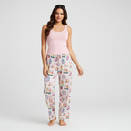 Women’s Silky Birthday Pajamas - Pink Pastel Rainbow Cakes Pajama Pants Slumberette™