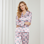 Women's Pink Pastel Birthday Cakes Silky Pajama Set Women's Pajama Sets Slumberette™